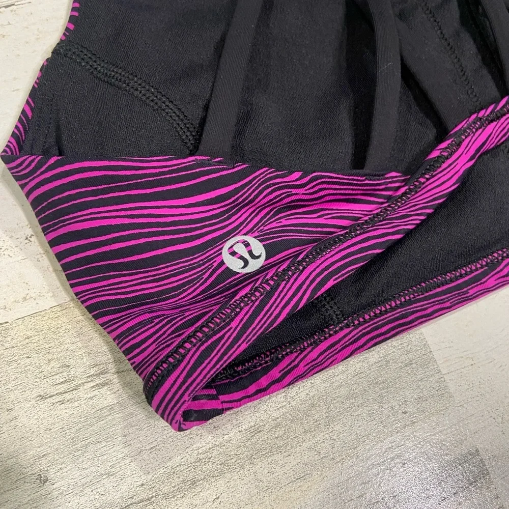Lululemon Purple Black Zebra Striped Free To Be Tranquil Bra 4